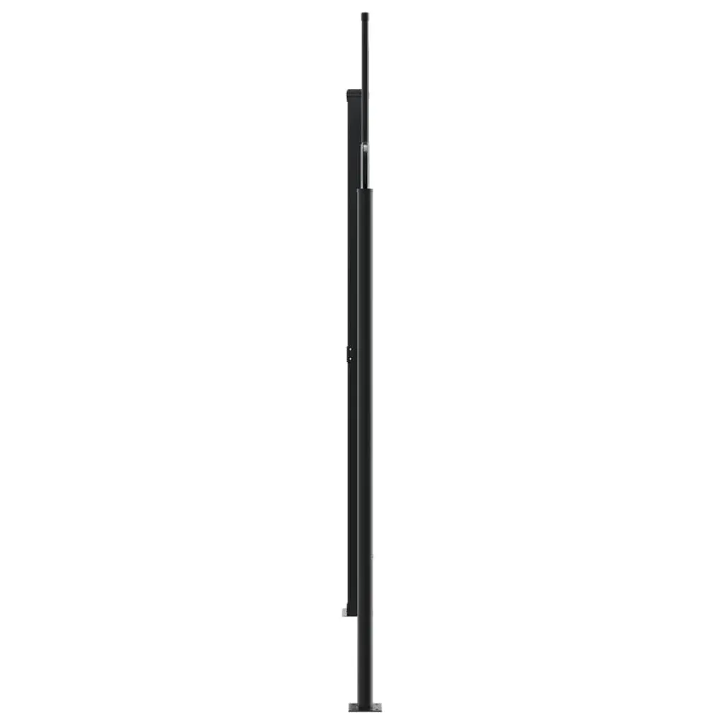 Retractable Side Awning Water and UV Resistant Polyester 220 x 1000 cm Black