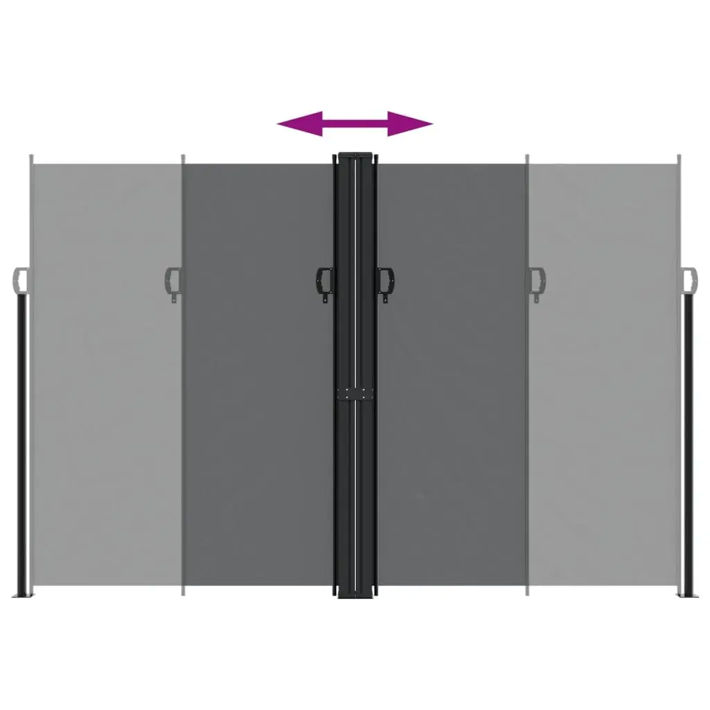 Retractable Side Awning Water and UV Resistant Polyester 220 x 1000 cm Black
