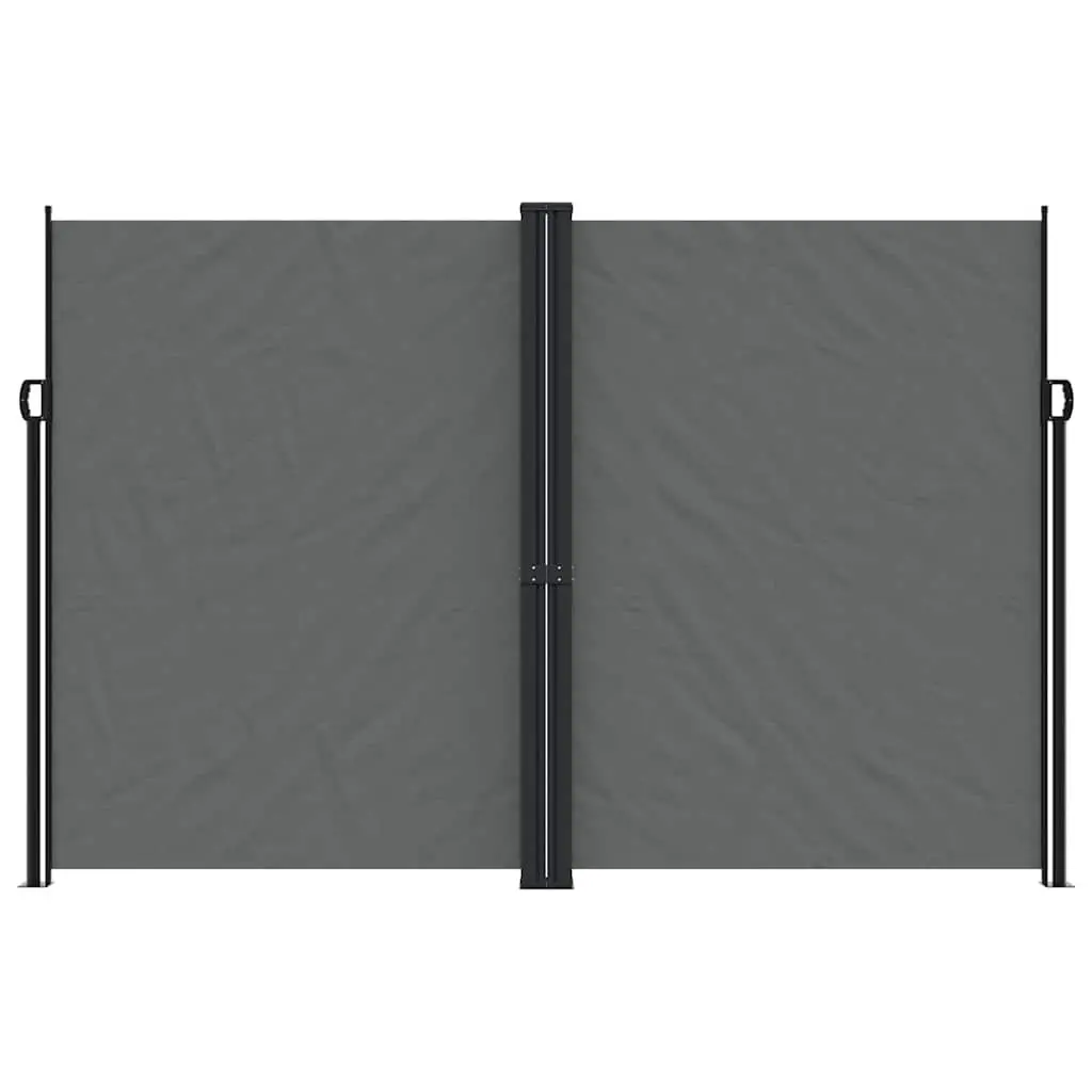 Retractable Side Awning Polyester 220x1000cm Anthracite Garden Privacy Screen Outdoor
