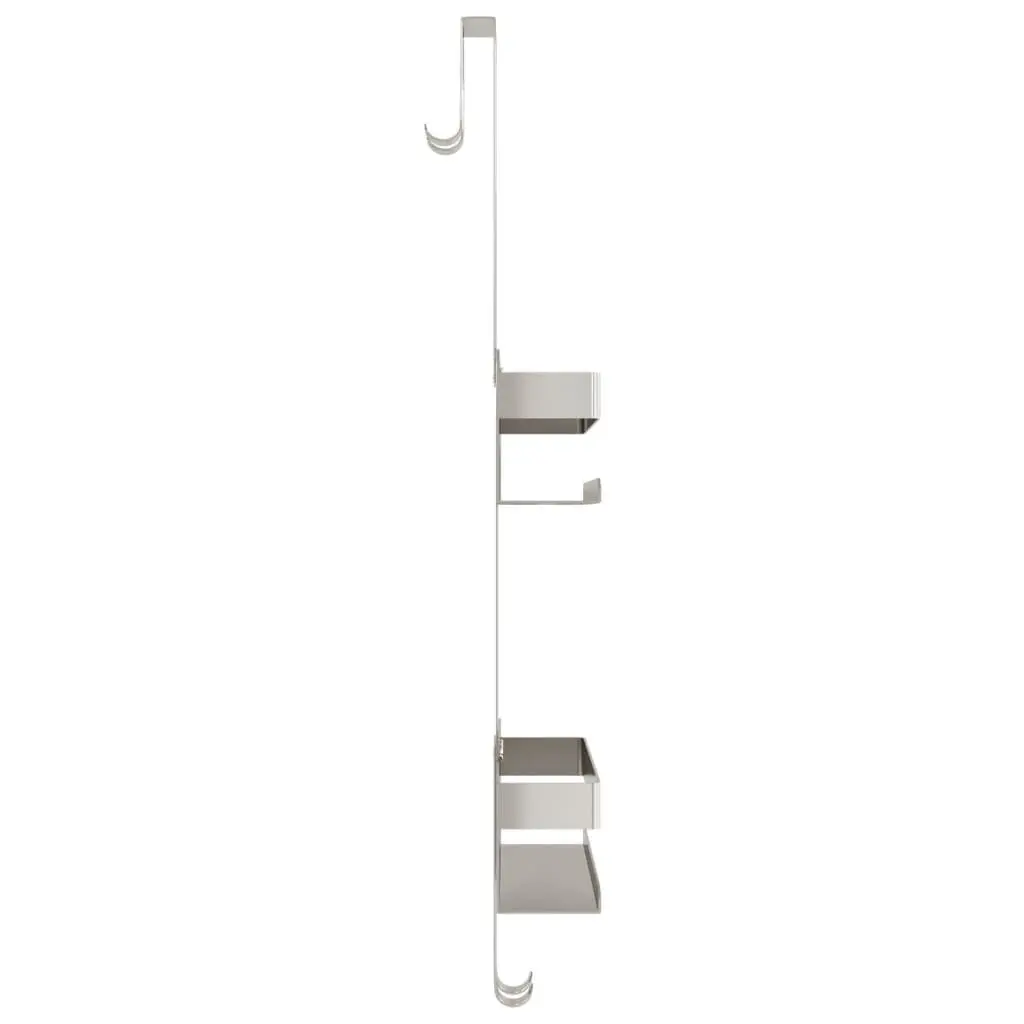 Hanging Shower Caddy Stainless Steel Silver Bathroom Storage Basket Organizer
