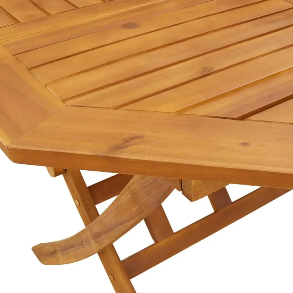 Folding Garden Table Solid Acacia Wood Round Ø110x75 cm Brown