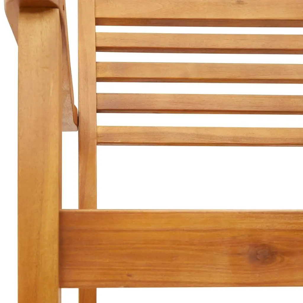 Outdoor Garden Chairs Solid Acacia Wood 59 x 55 x 85 cm Brown 2 pcs Armchair Backrest Patio Seating