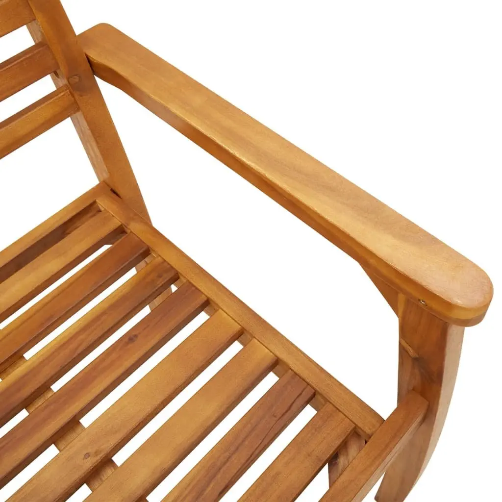 Outdoor Garden Chairs Solid Acacia Wood 59 x 55 x 85 cm Brown 2 pcs Armchair Backrest Patio Seating