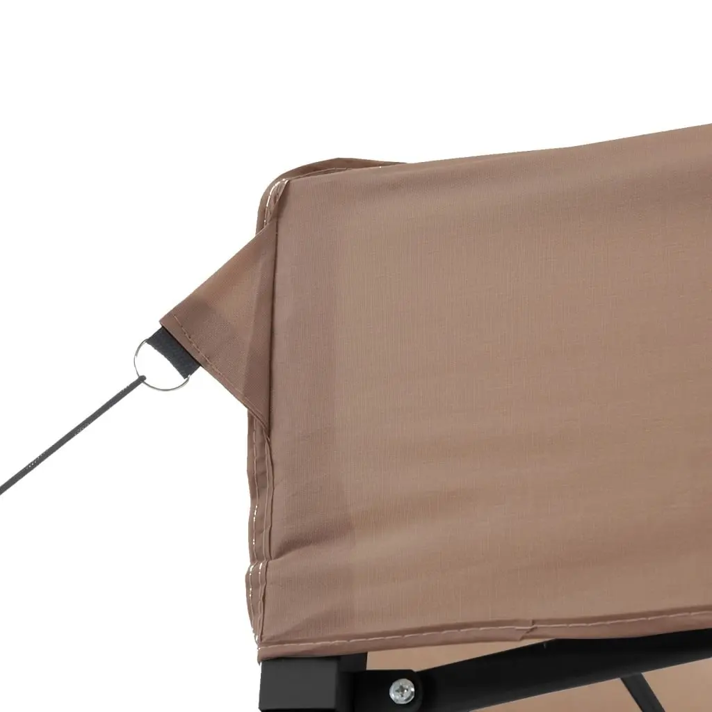 Foldable Pop-Up Party Tent Oxford Fabric 3 Sidewalls Brown Outdoor Gazebo Canopy
