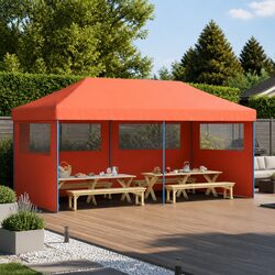 Versatile Pop-Up Party Tent with Windows - Orange