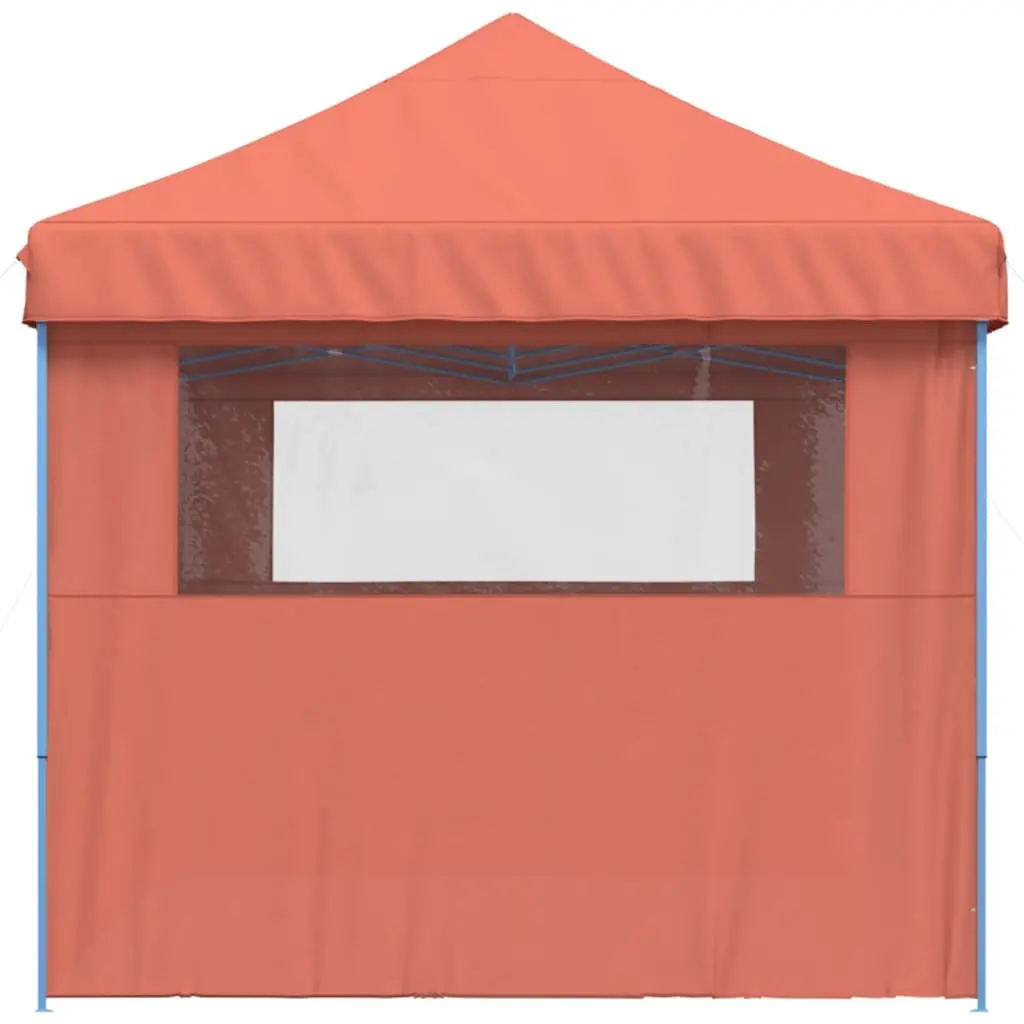 Foldable Pop-Up Party Tent Outdoor Gazebo with 3 Sidewalls Orange Garden