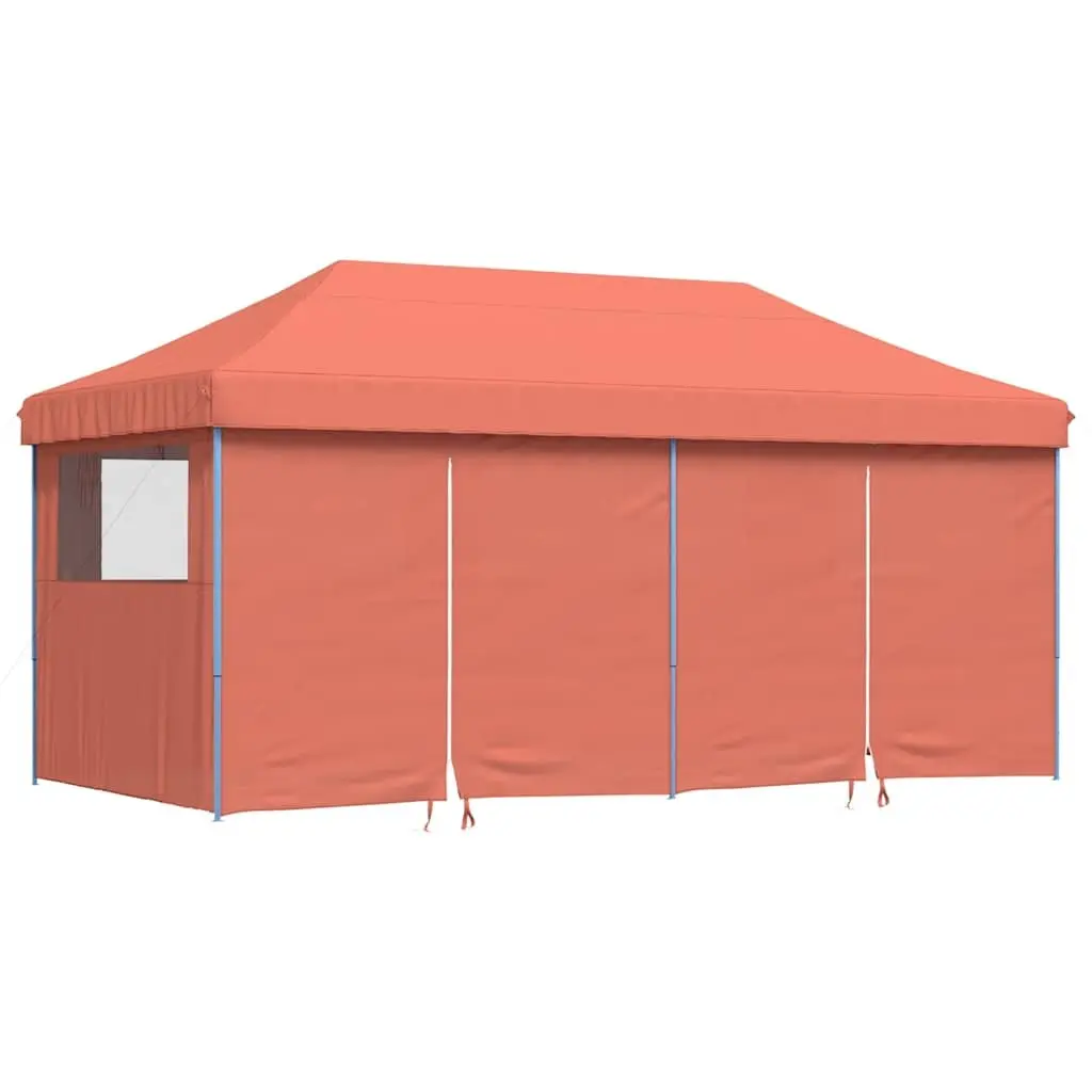 Pop-Up Party Tent Oxford Fabric 10x10 Feet Orange with Sidewalls