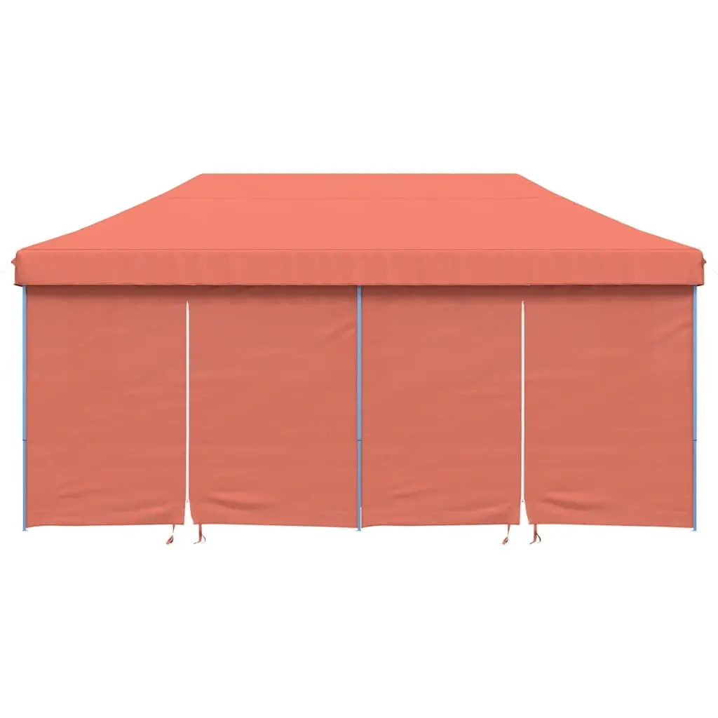 Pop-Up Party Tent Oxford Fabric 10x10 Feet Orange with Sidewalls