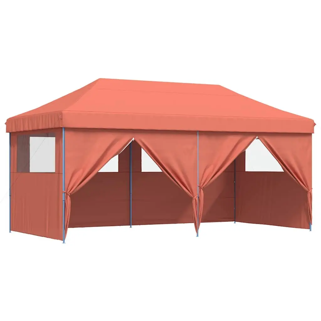 Pop-Up Party Tent Oxford Fabric 10x10 Feet Orange with Sidewalls