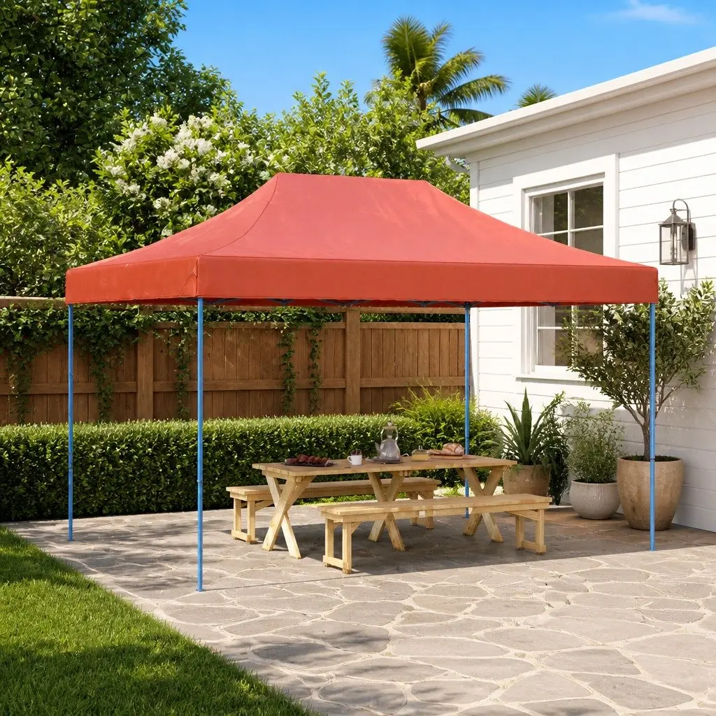 Foldable Pop-Up Party Tent Oxford Fabric 440 x 292 x 315 cm Terracotta