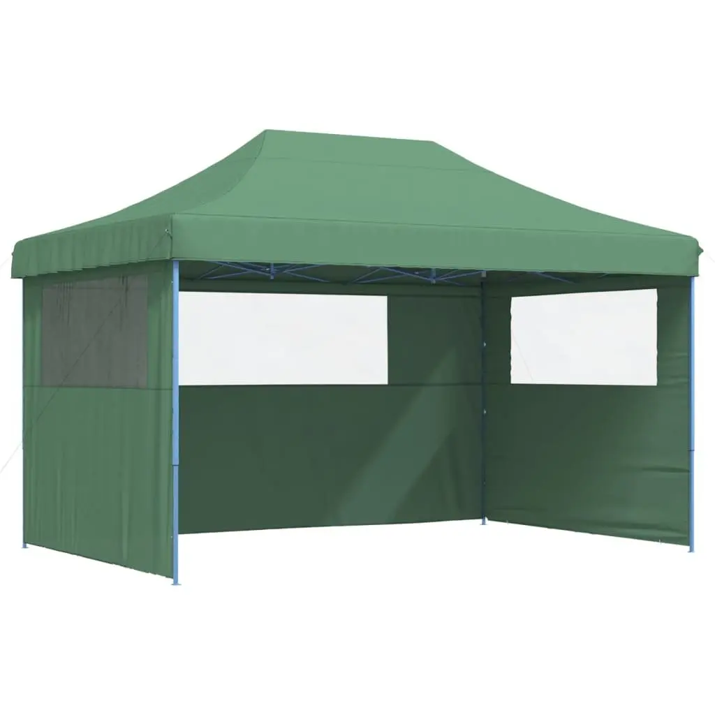 Pop-Up Party Tent Foldable Oxford Fabric 3 Sidewalls Green Outdoor Canopy Gazebo