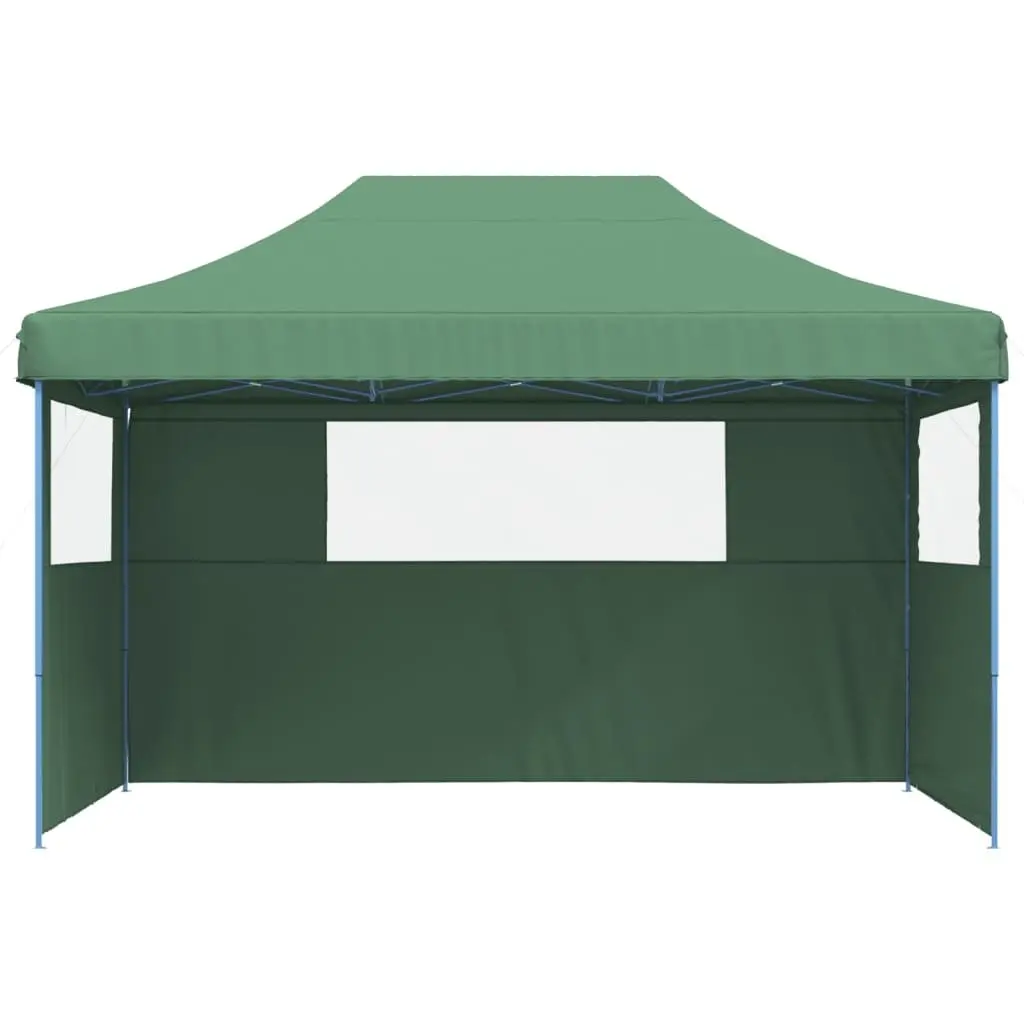 Pop-Up Party Tent Foldable Oxford Fabric 3 Sidewalls Green Outdoor Canopy Gazebo