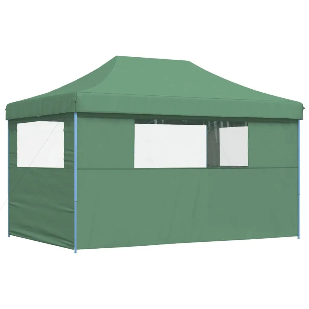 Pop-Up Party Tent Foldable Oxford Fabric 3 Sidewalls Green Outdoor Canopy Gazebo