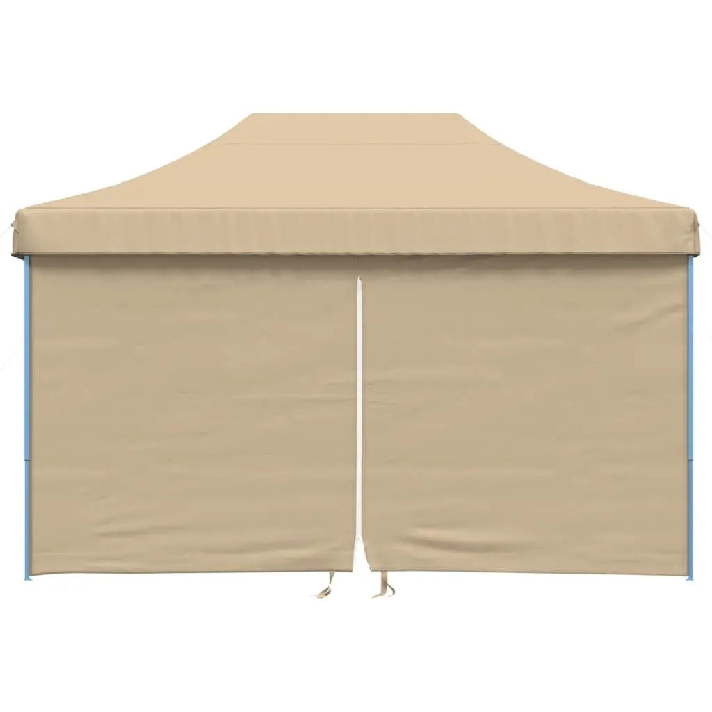 Pop-Up Party Tent Oxford Fabric 4 Sidewalls Beige Outdoor Canopy Garden Gazebo