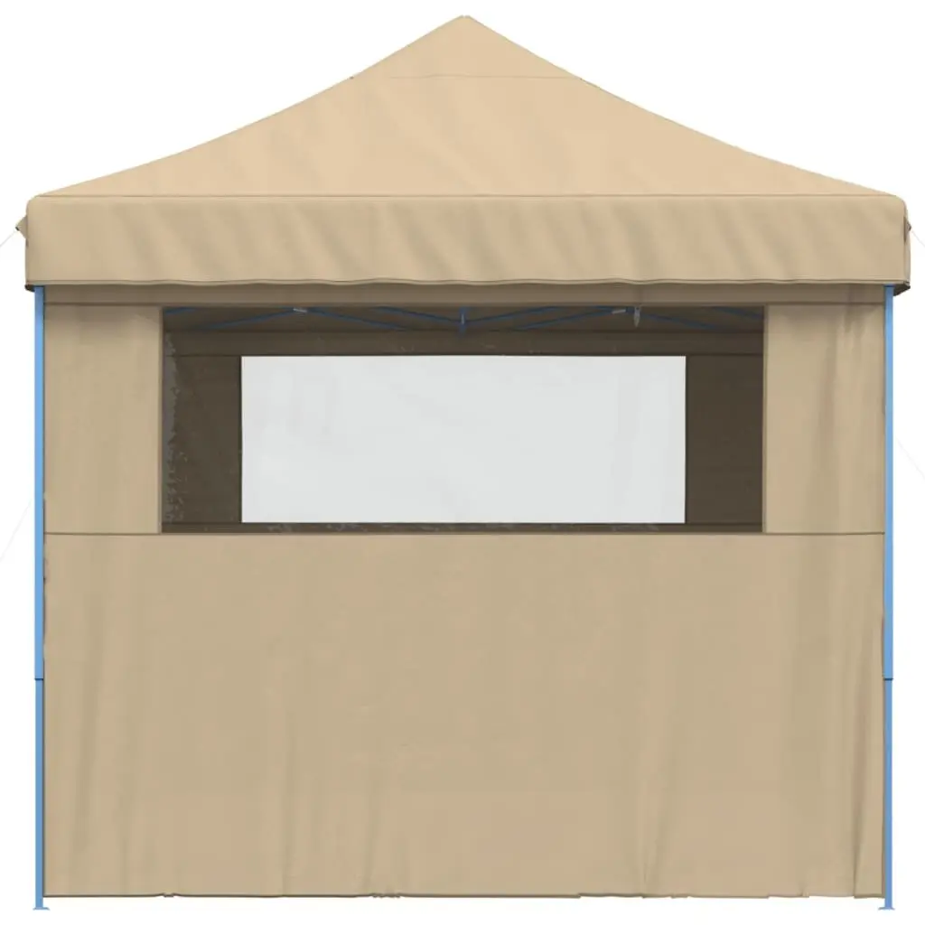 Pop-Up Party Tent Oxford Fabric 4 Sidewalls Beige Outdoor Canopy Garden Gazebo