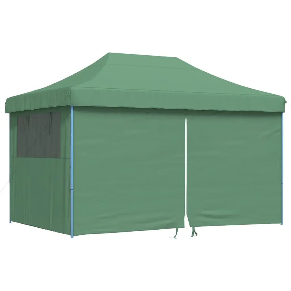 Pop-Up Party Tent Foldable Outdoor Gazebo Green with 4 Sidewalls