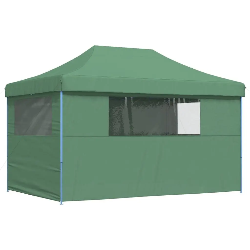 Pop-Up Party Tent Foldable Outdoor Gazebo Green with 4 Sidewalls