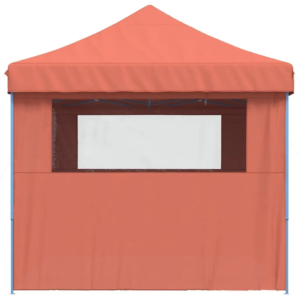 Pop-Up Party Tent Foldable Oxford Fabric 4 Sidewalls Orange Outdoor Canopy Gazebo