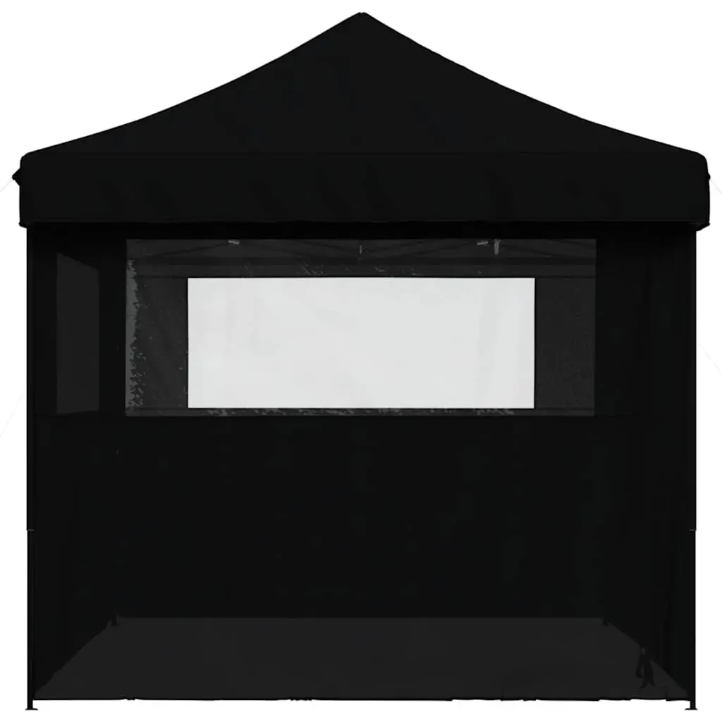 Foldable Pop-Up Party Tent Oxford Fabric Black 4 Sidewalls