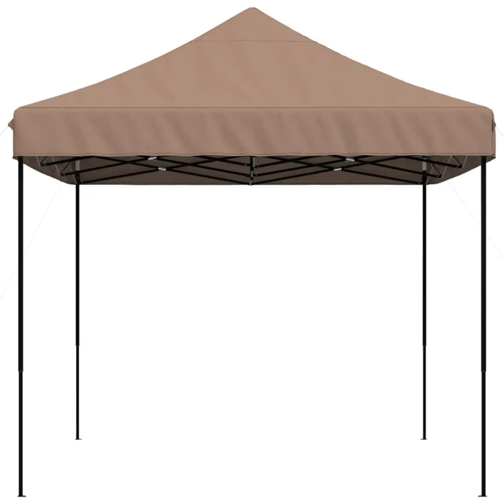 Pop-Up Party Tent Oxford Fabric Brown Foldable Outdoor Gazebo 410x279x315 cm