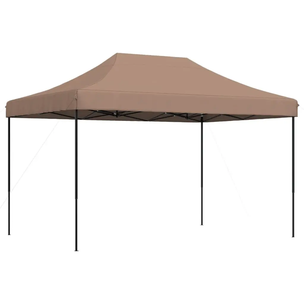 Pop-Up Party Tent Oxford Fabric Brown Foldable Outdoor Gazebo 410x279x315 cm