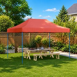 Practical Orange Pop-Up Party Tent for Various Occasions