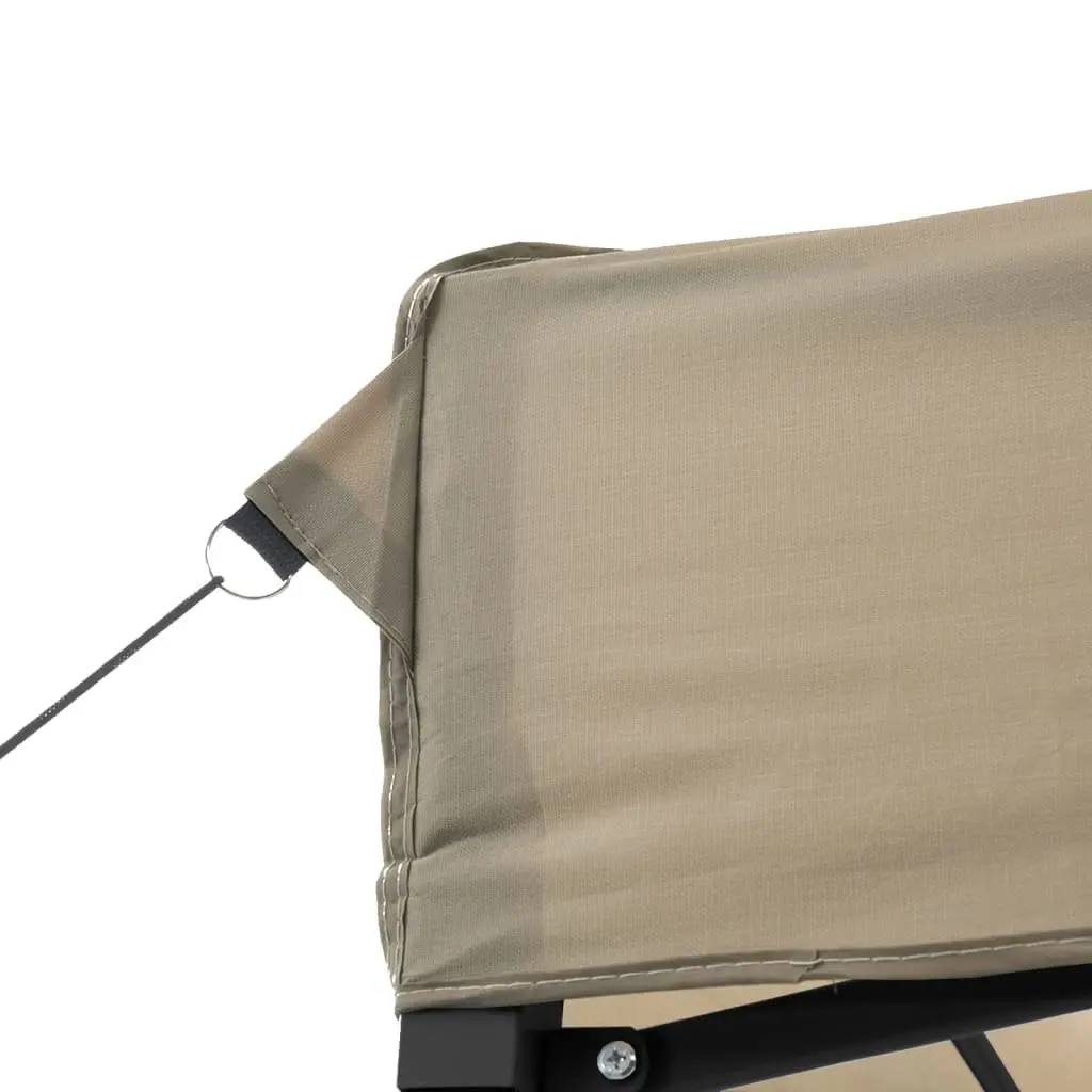 Foldable Pop-Up Party Tent with 3 Sidewalls Outdoor Garden Gazebo Taupe