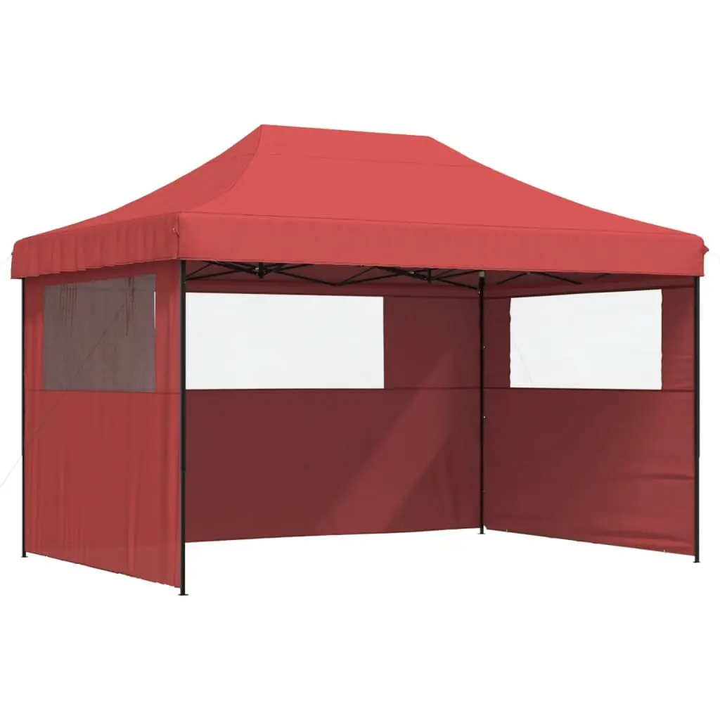 Foldable Pop-Up Party Tent Oxford Fabric 3 Sidewalls Red
