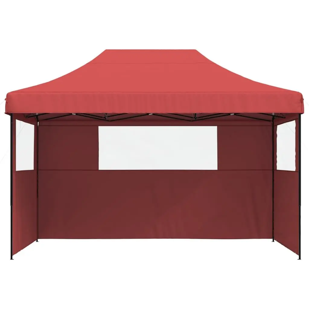 Foldable Pop-Up Party Tent Oxford Fabric 3 Sidewalls Red