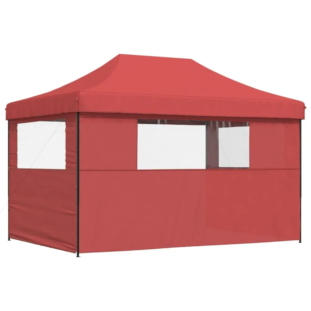 Foldable Pop-Up Party Tent Oxford Fabric 3 Sidewalls Red