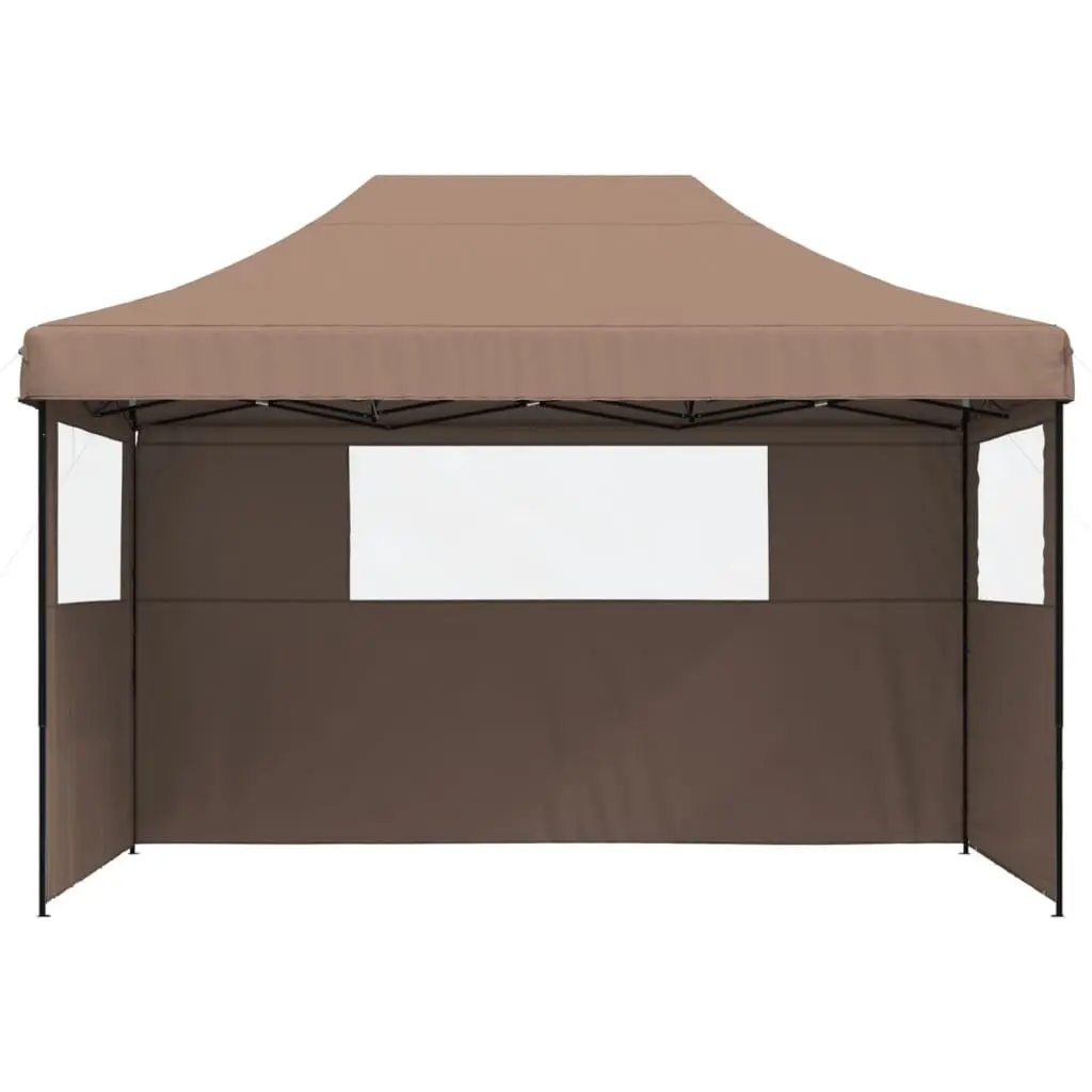 Brown Outdoor Gazebo with 3 Sidewalls