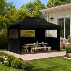 Practical Black Pop-Up Party Tent for Any Occasion