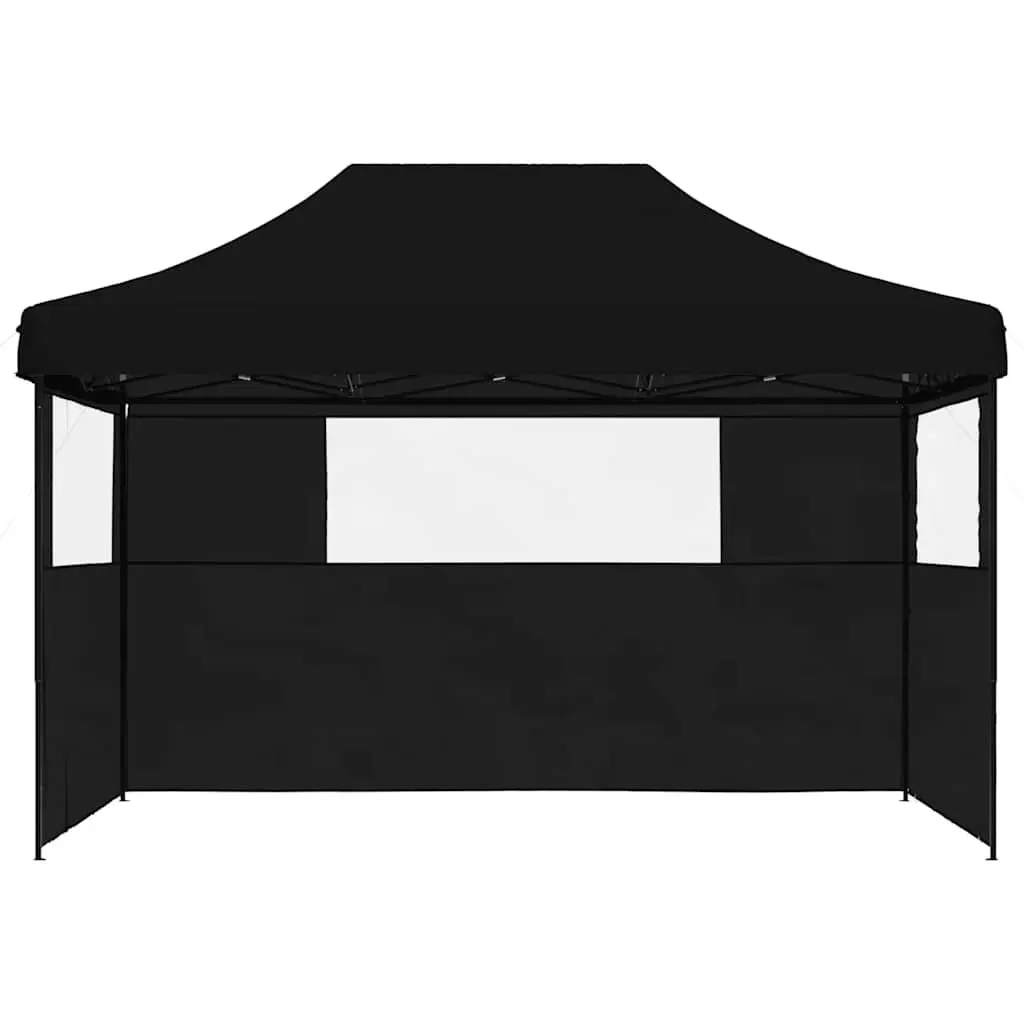 Foldable Pop-Up Party Tent with 3 Sidewalls Outdoor Gazebo Canopy Black