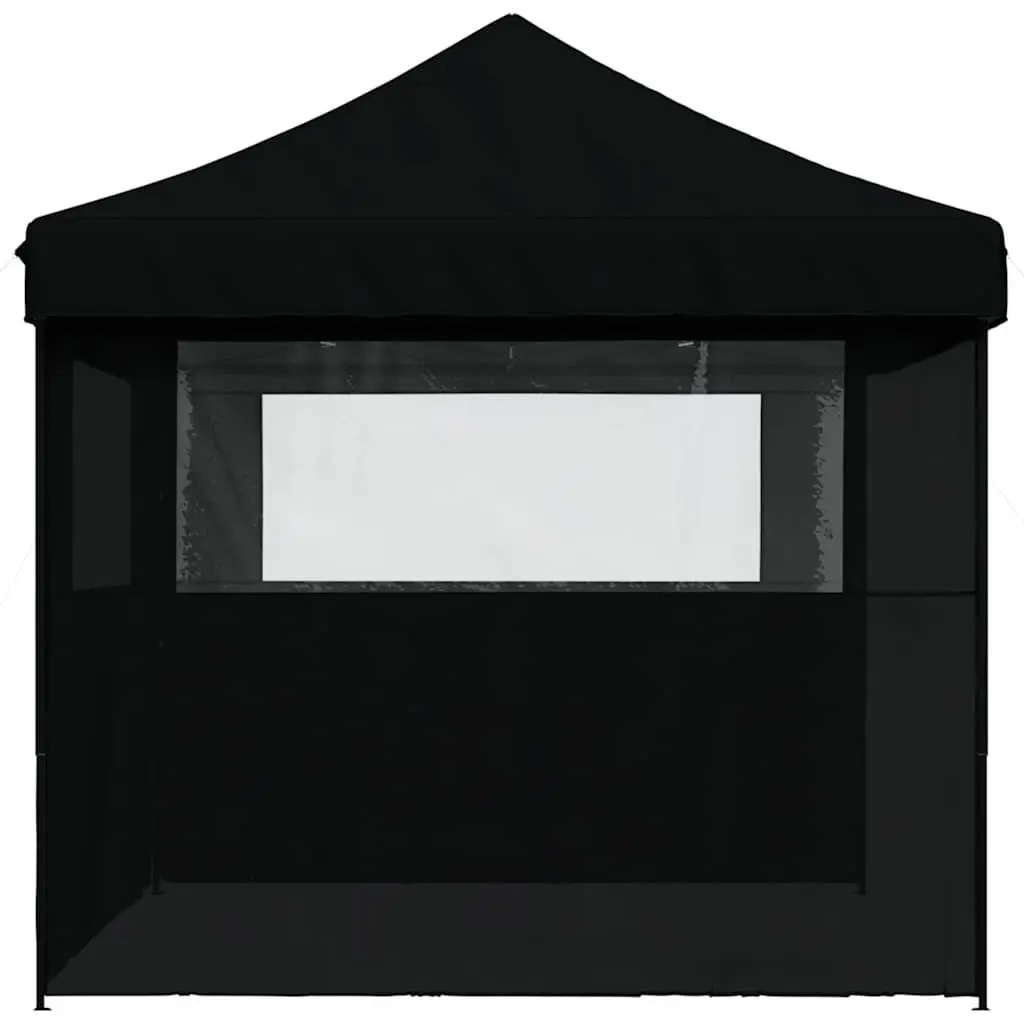 Foldable Pop-Up Party Tent with 3 Sidewalls Outdoor Gazebo Canopy Black