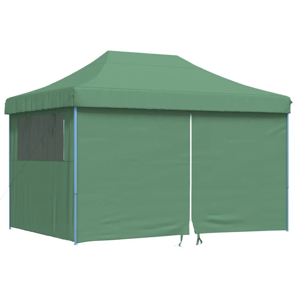 Foldable Pop-Up Party Tent Oxford Fabric 4 Sidewalls Green Outdoor Event Canopy
