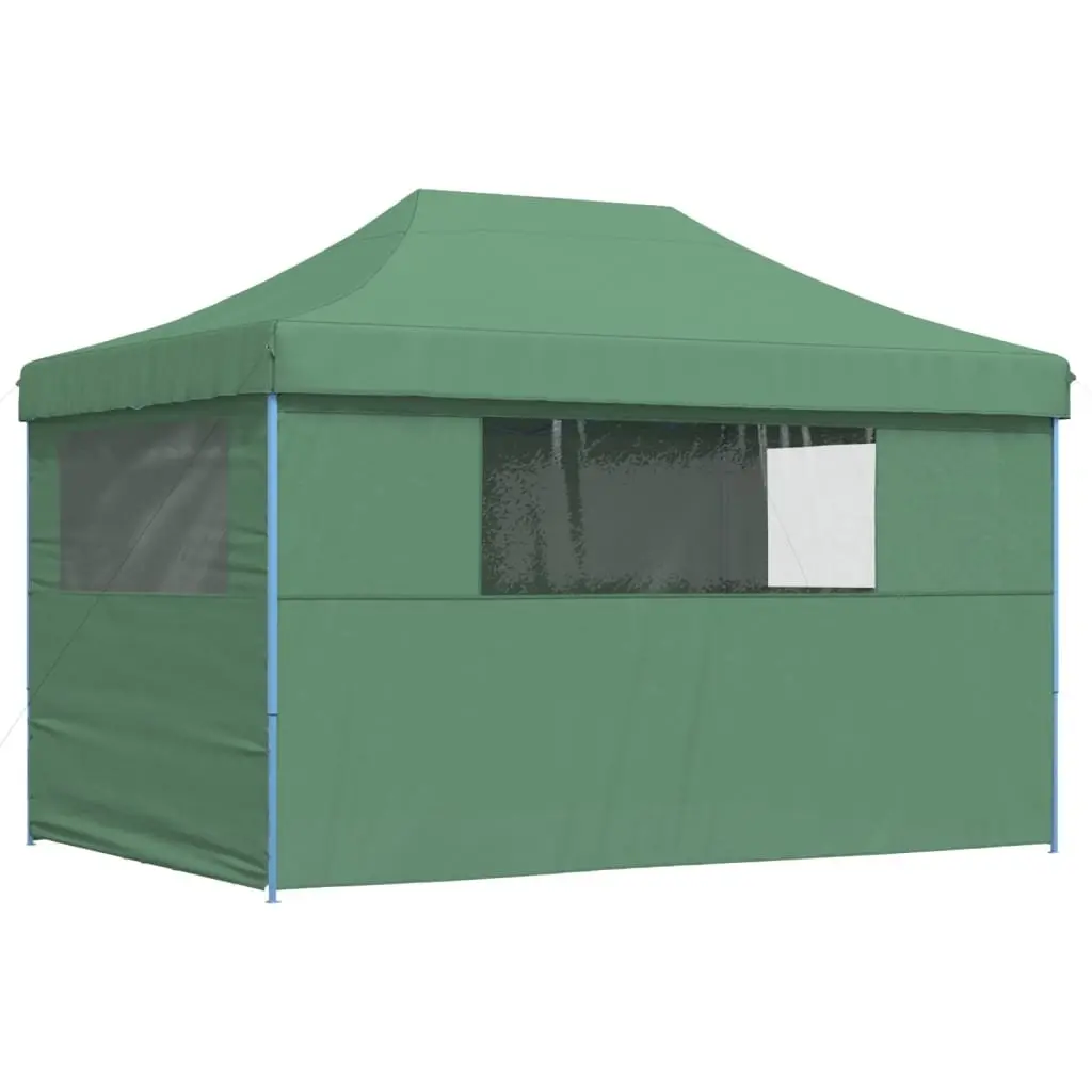Foldable Pop-Up Party Tent Oxford Fabric 4 Sidewalls Green Outdoor Event Canopy