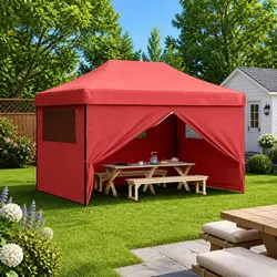 Versatile Red Party Tent for Outdoor Use