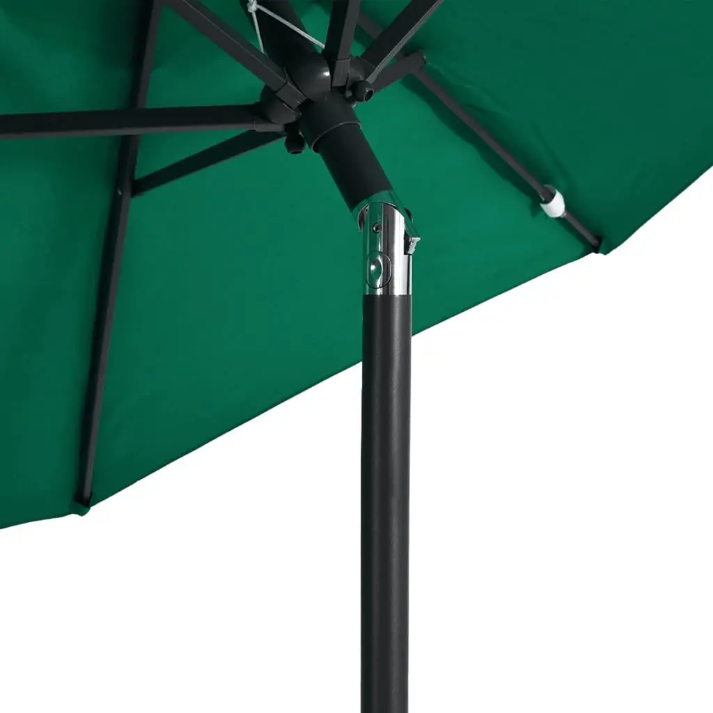 Garden Parasol Steel Crank Tilt 225x225x212cm Green