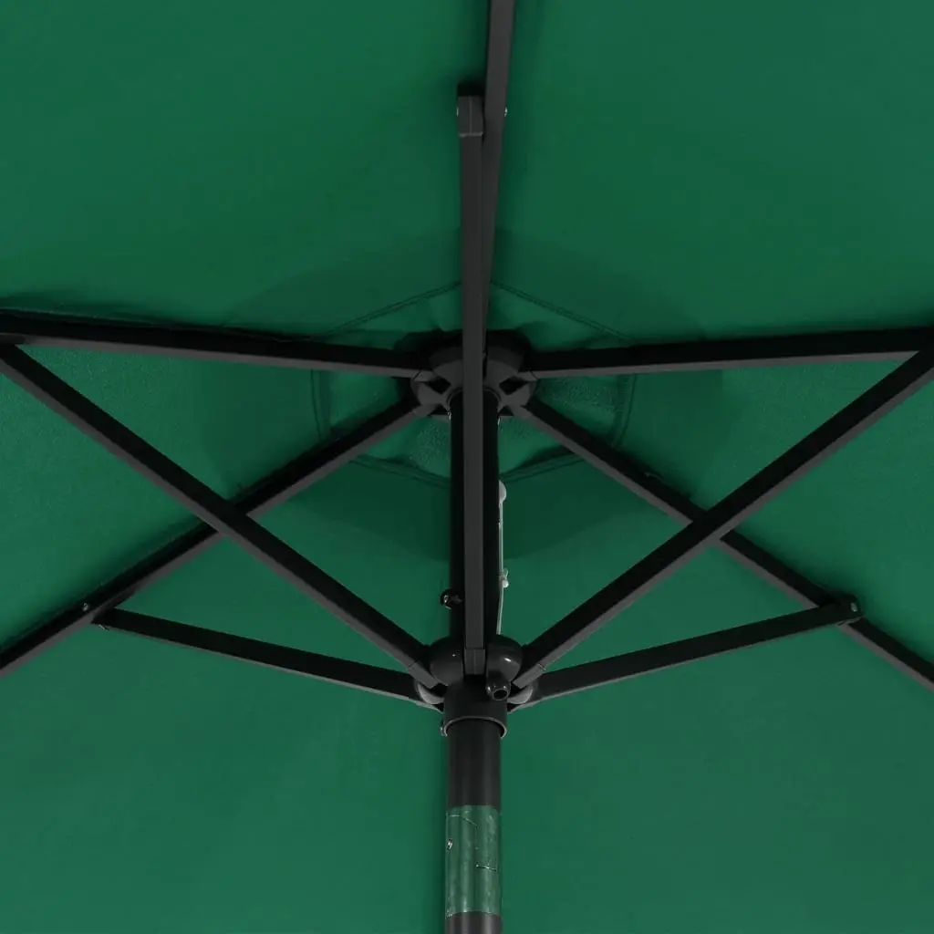Garden Parasol Steel Crank Tilt 225x225x212cm Green