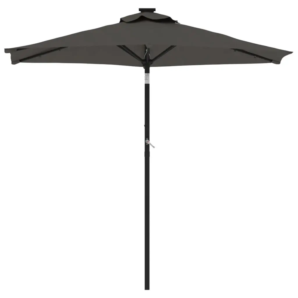 Garden Parasol Steel Pole Polyester Canopy 225cm Anthracite