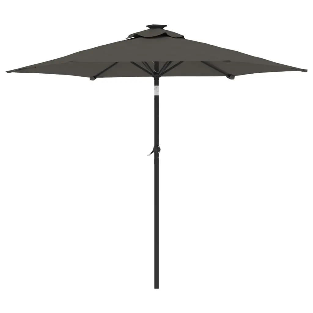 Garden Parasol Steel Pole Polyester Canopy 225cm Anthracite