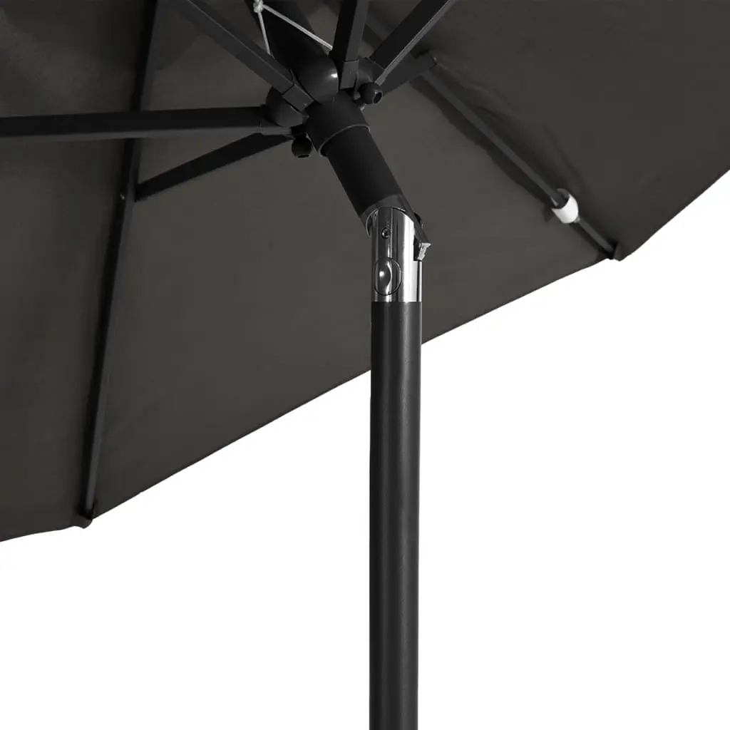 Garden Parasol Steel Pole Polyester Canopy 225cm Anthracite