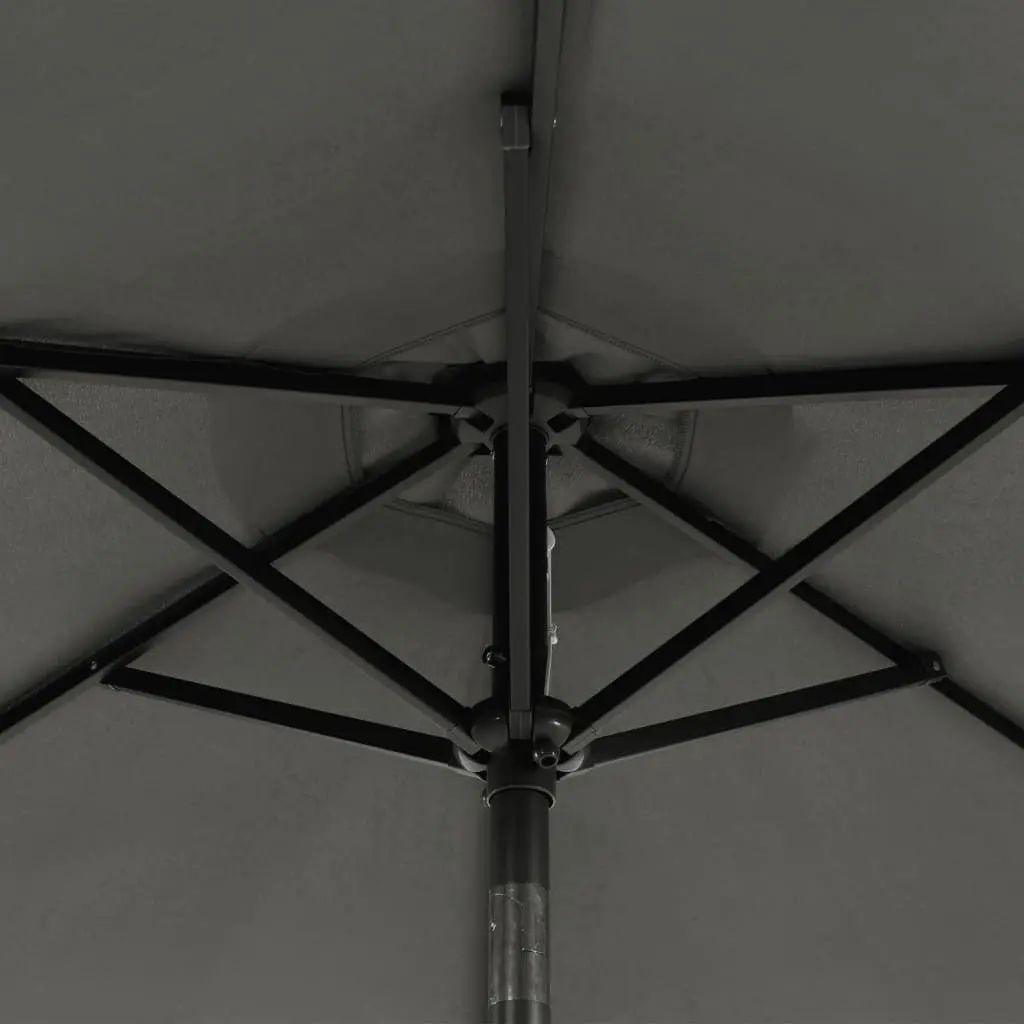 Garden Parasol Steel Pole Polyester Canopy 225cm Anthracite