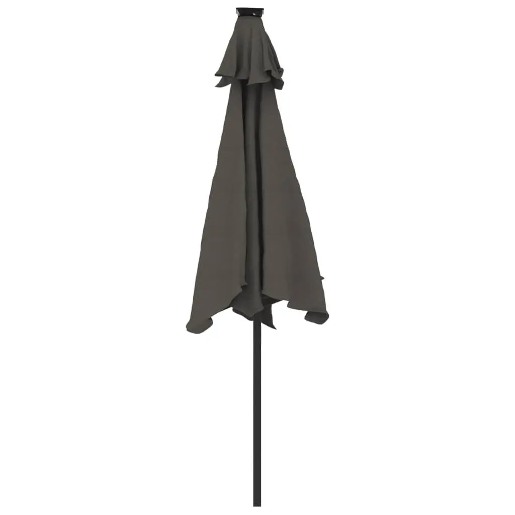 Garden Parasol Steel Pole Polyester Canopy 225cm Anthracite