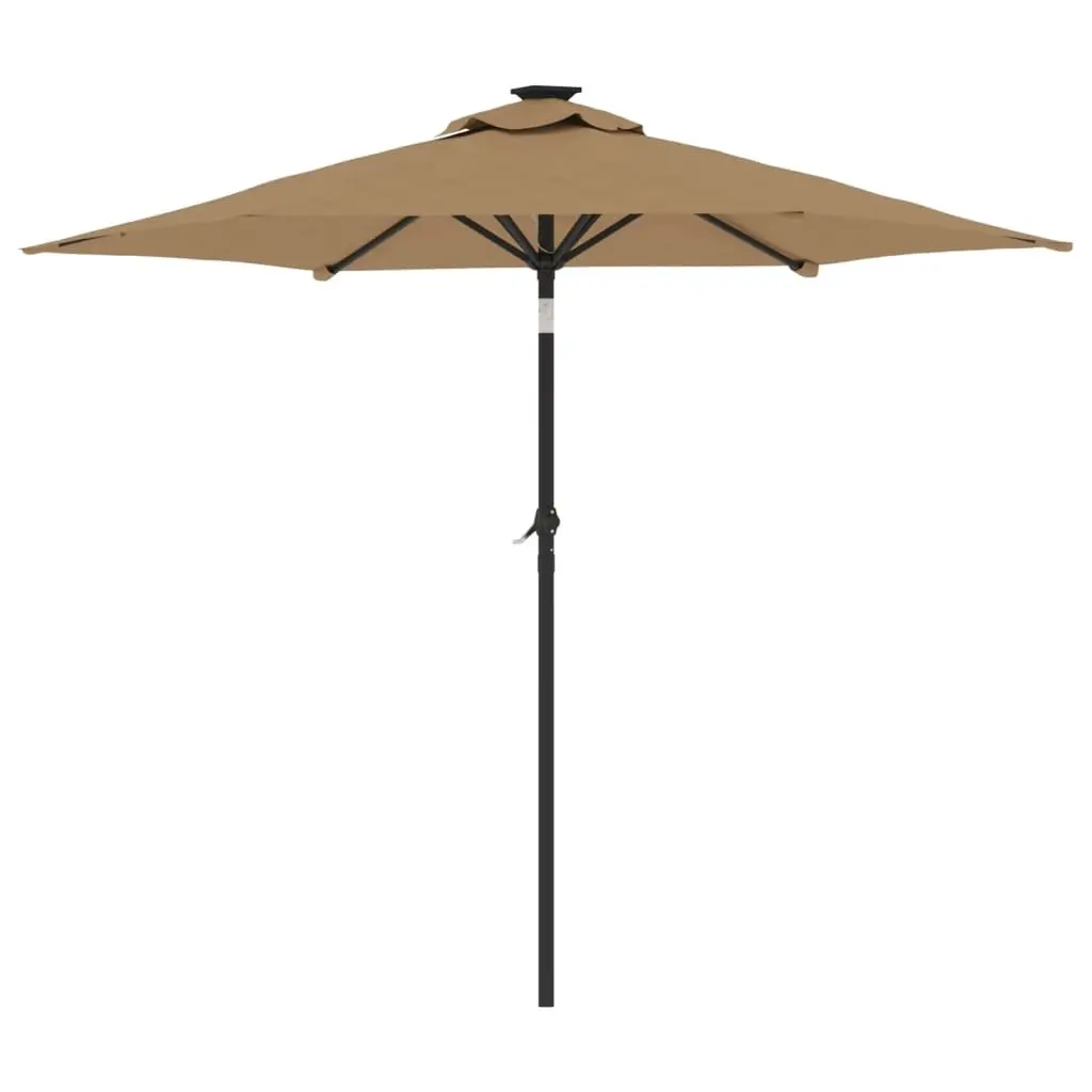 Garden Parasol Outdoor Umbrella Crank Tilt Taupe Square 225 x 225 x 212 cm