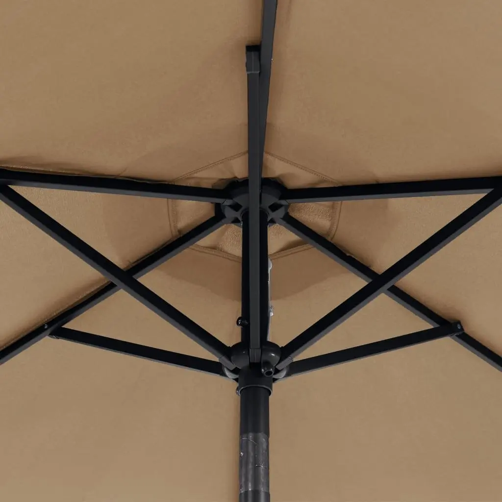 Garden Parasol Outdoor Umbrella Crank Tilt Taupe Square 225 x 225 x 212 cm
