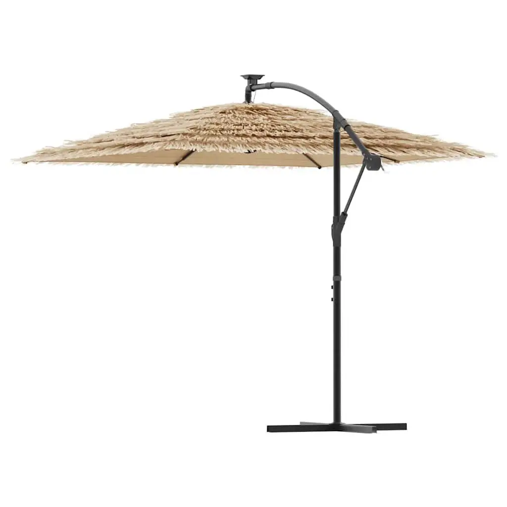 Garden Parasol Brown Outdoor Sun Shade Umbrella Crank Mechanism 246x246x230cm