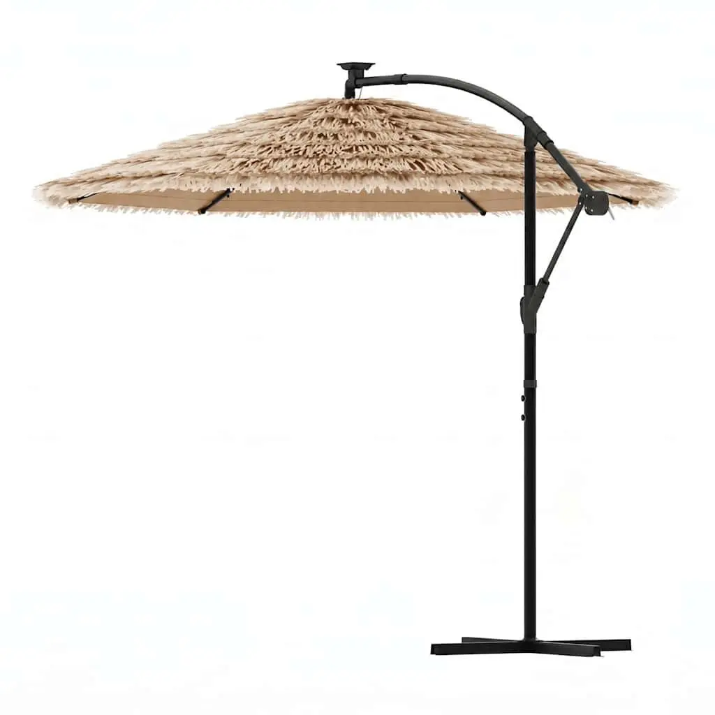 Garden Parasol Steel Pole 246x246x230cm Brown
