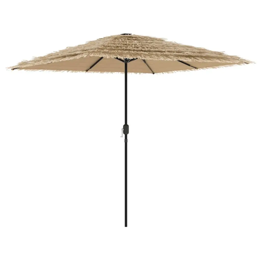 Garden Parasol Steel Pole 248cm Brown Polyester Canopy