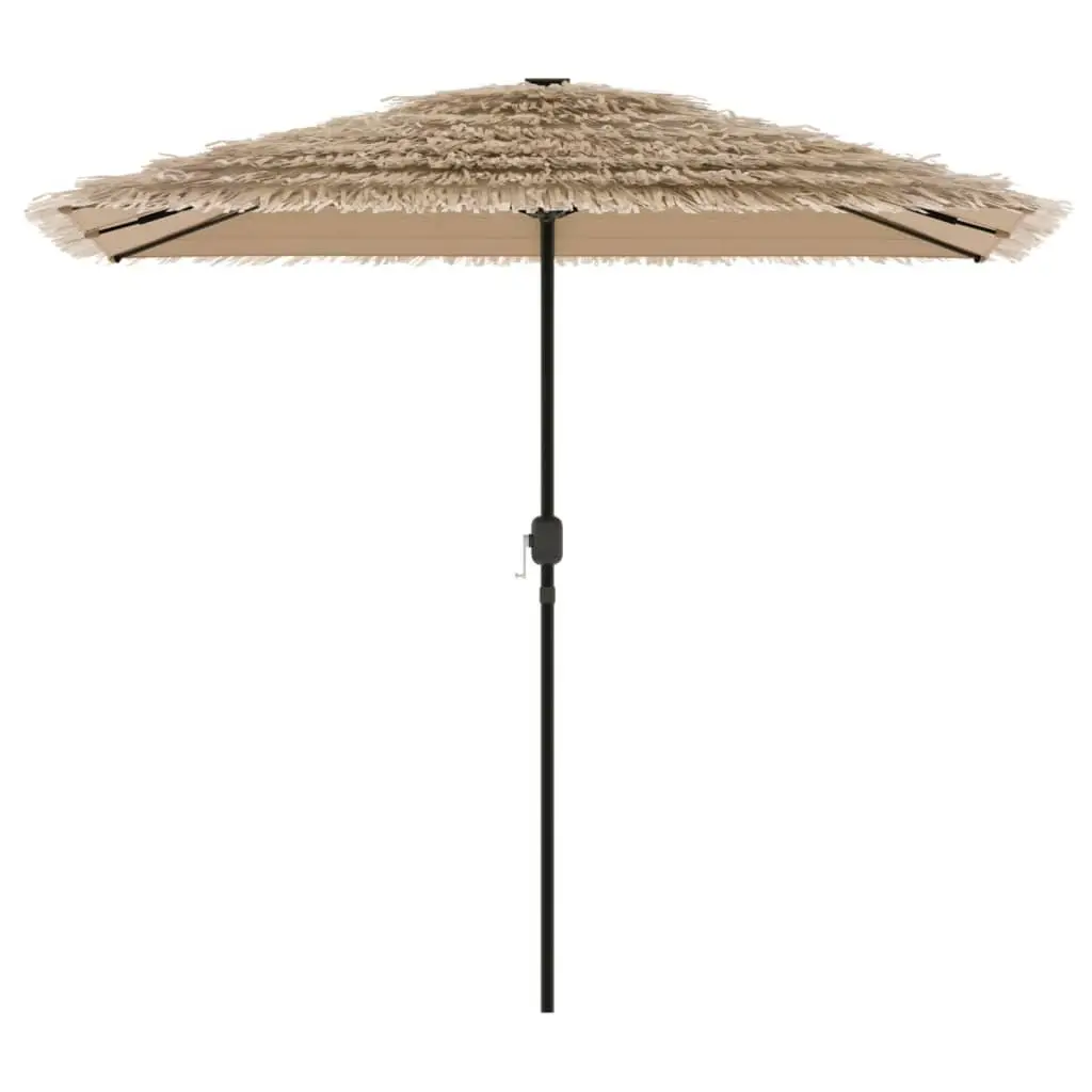 Garden Parasol Steel Pole 248cm Brown Polyester Canopy